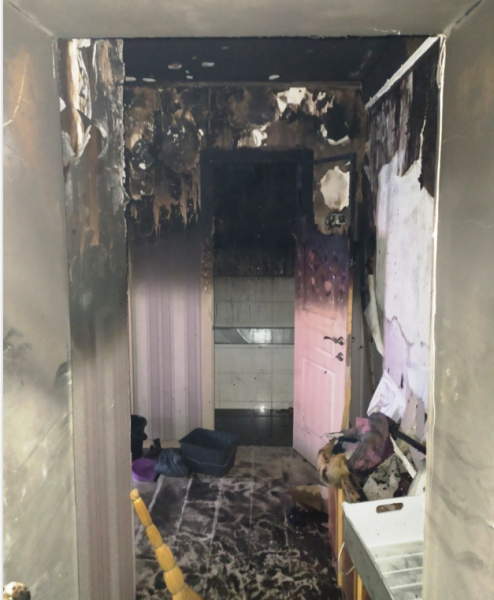 В Запорожье горела квартира: на этаже были ребенок и
мужчина